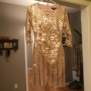 Gold sequin cocktail dress